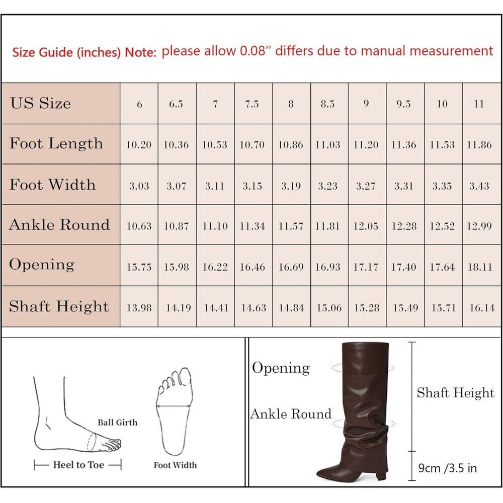 Women's Chocolate Modatope Knee High Fold Over Chunky Heels Zipper Tall Boots - Picture 7 of 7